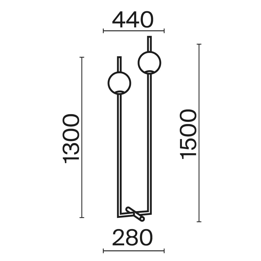 Lampa podea din Metal Alama si Sticla Alb H150xL44cm The Sixth Sense