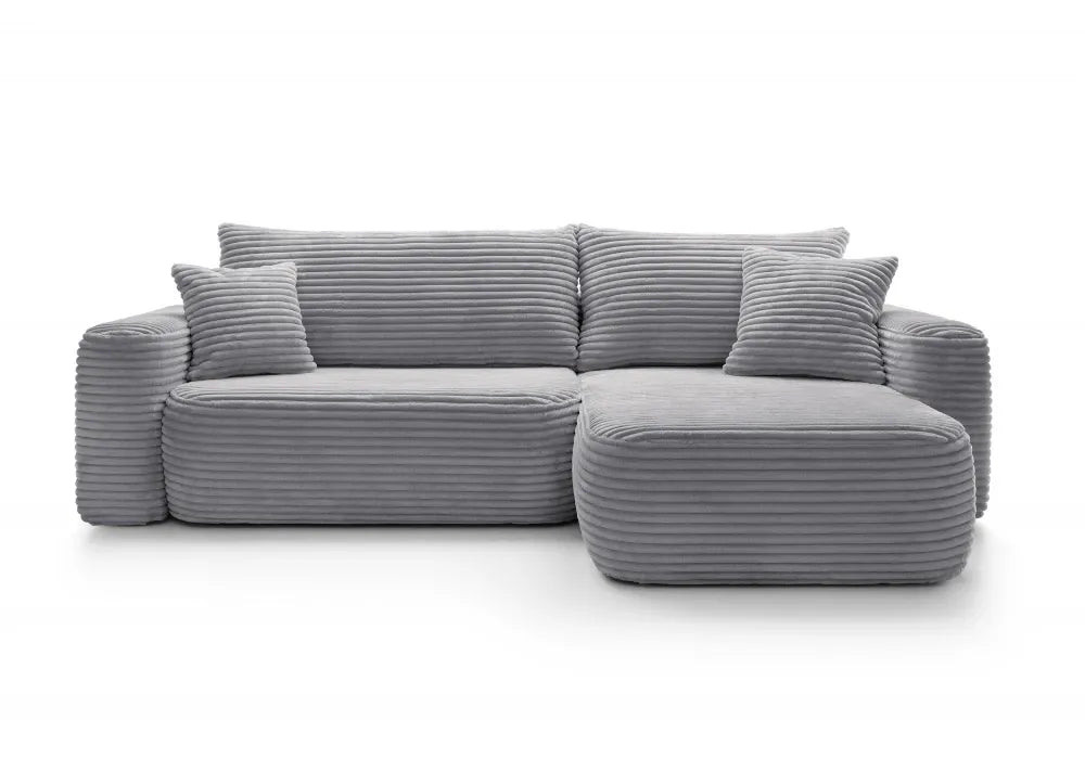 Coltar extensibil tapitat cu Corduroy Negru cu lada depozitare Billy