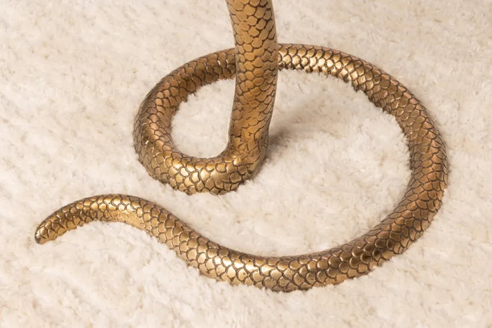 Masuta laterala din Sticla securizata Transparent si Metal Cupru L45xH62cm Wildlife snake