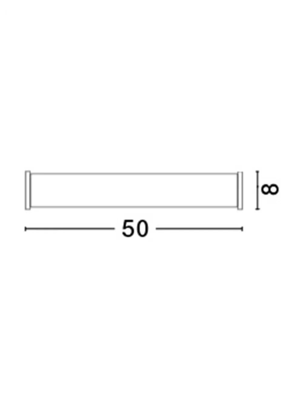 Aplica de perete structura din Metal Argintiu si abajur din Sticla Alb H8xL50cm IP44 POLO