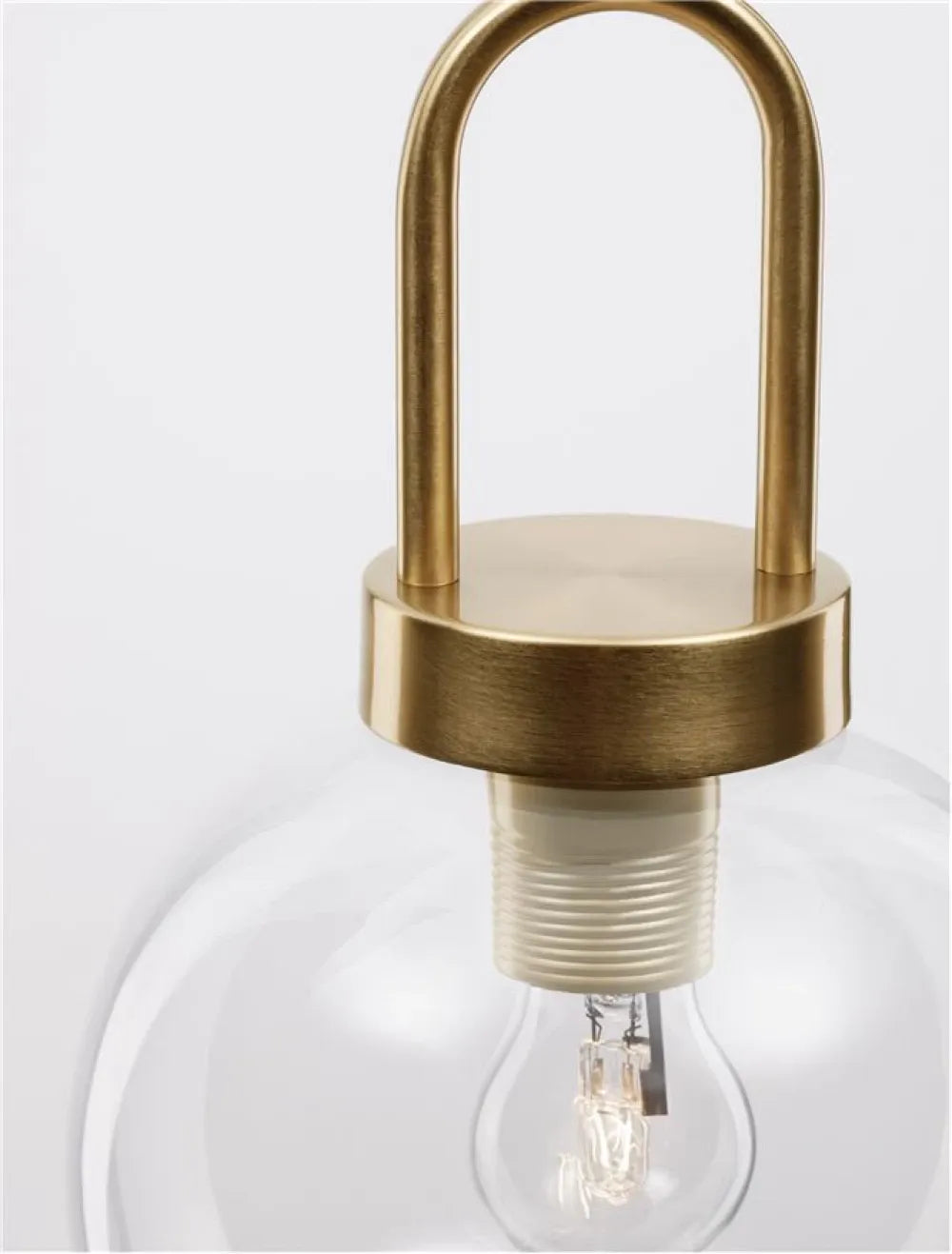 Pendul structura din Metal Alama si abajur din Sticla Transparent H230xL20cm IP20 IRVINE