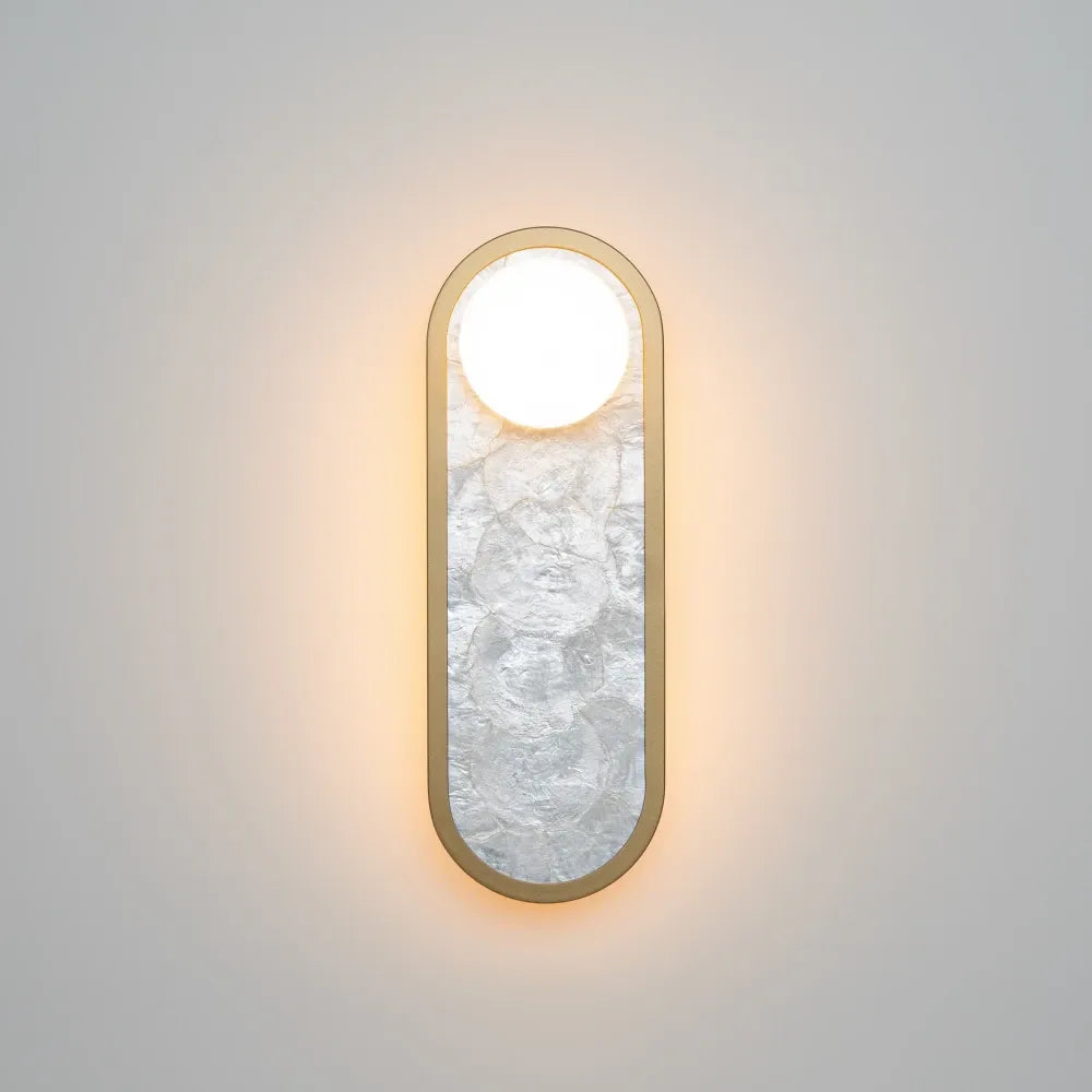 Aplica de perete din Aluminiu Alama si Sticla Alb H33xL12.8cm Blink