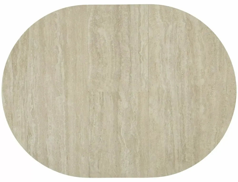 Masa extensibila din Metal Bej si MDF+Ceramica Bej lucios L100-130xH76cm Gaston