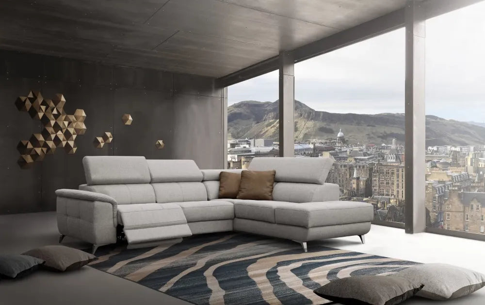 Coltar personalizabil cu recliner in forma de L 297cm Fabien