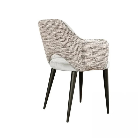 Scaun tapitat cu Catifea/Stofa Gri/Bej cu picioare din Metal Negru H85xL60xA64cm Giovanna Richmond Interiors