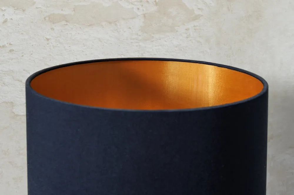 Veioza din Metal/Lemn Auriu/Maro si Textil Negru D28xH74cm JEWELRY
