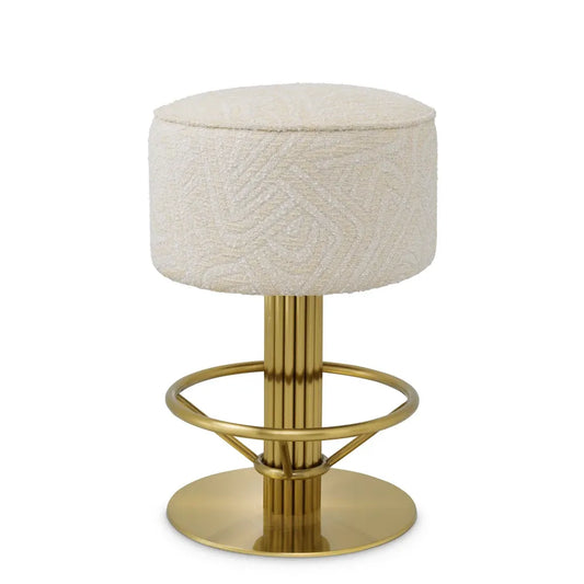 Scaun de insula rotativ tapitat cu Stofa Crem D45.5xH68cm Carleton Eichholtz
