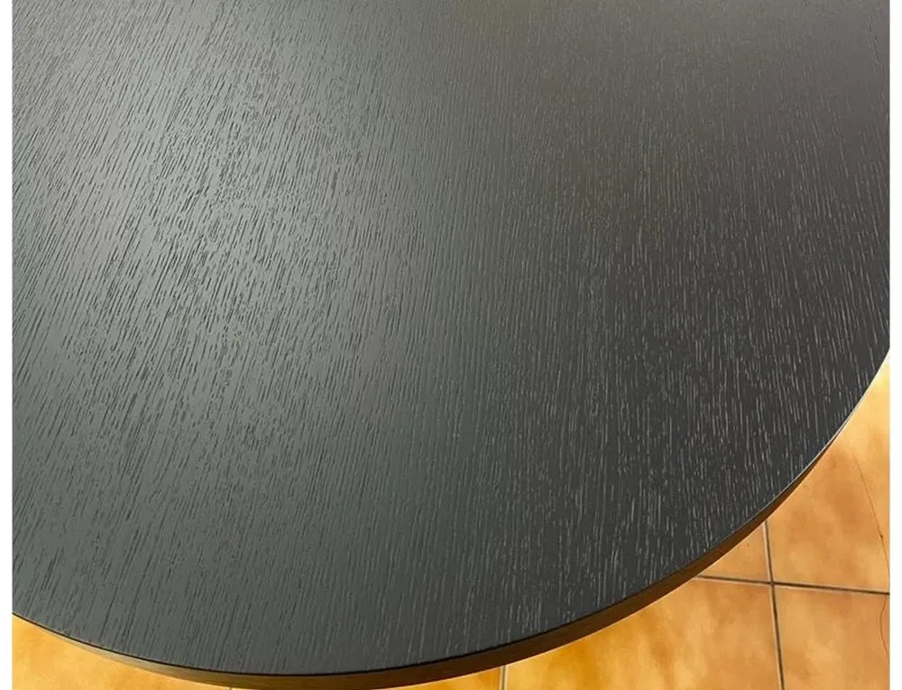 Masa extensibila din Furnir de stejar Negru si Metal Negru L100-250xH76cm Domingo