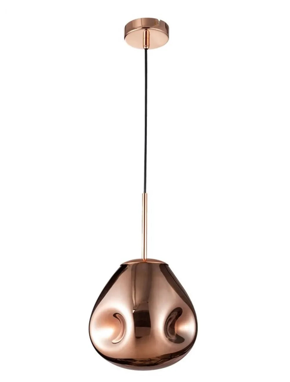 Pendul structura din Metal Cupru si abajur din Sticla Cupru H120xL25cm IP20 LAVA