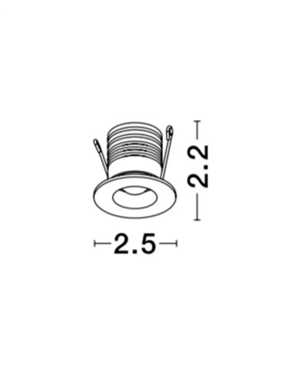 Spot incastrat din Aluminiu Negru H2xL2.5cm IP44 1W 70lm 3000k TINY