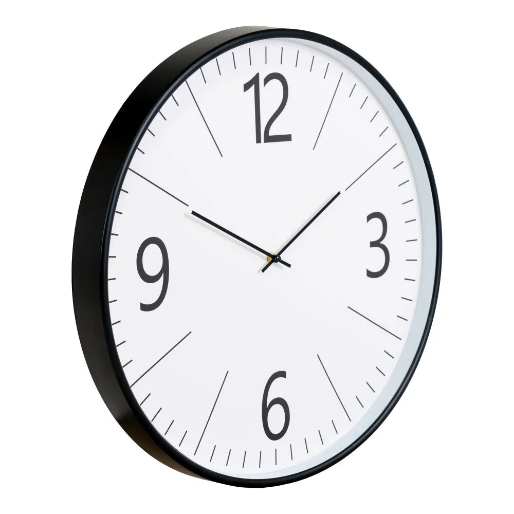 Ceas de perete din Plastic/Sticla Negru/Transparent D51cm Biel