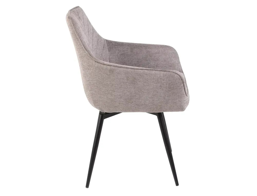 Set 2 scaune din Stofa Bej si Metal Negru Hx88Lx55xA58cm Servio