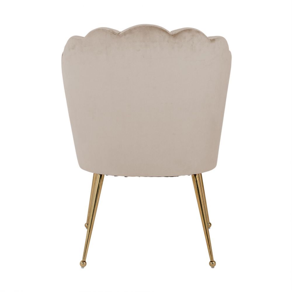 Scaun din Catifea si Metal Bej/Auriu H86xL66xA64cm Richmond Interiors Pippa Richmond Interiors