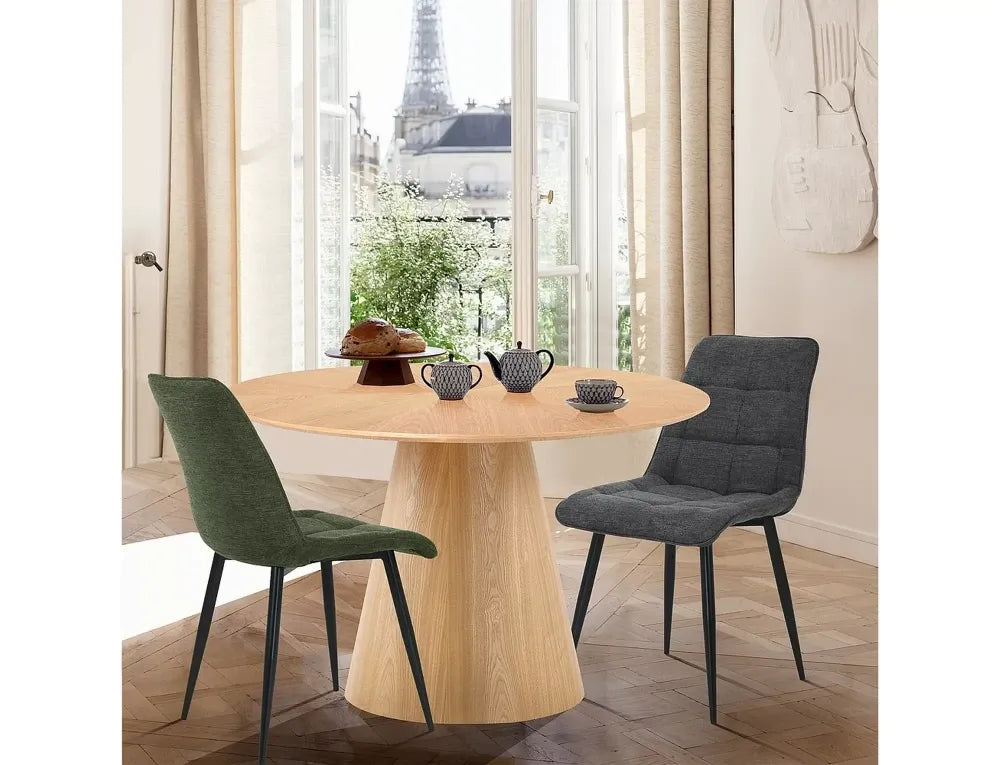 Masa rotunda din MDF+Furnir de stejar Maro D120xH75cm Angel