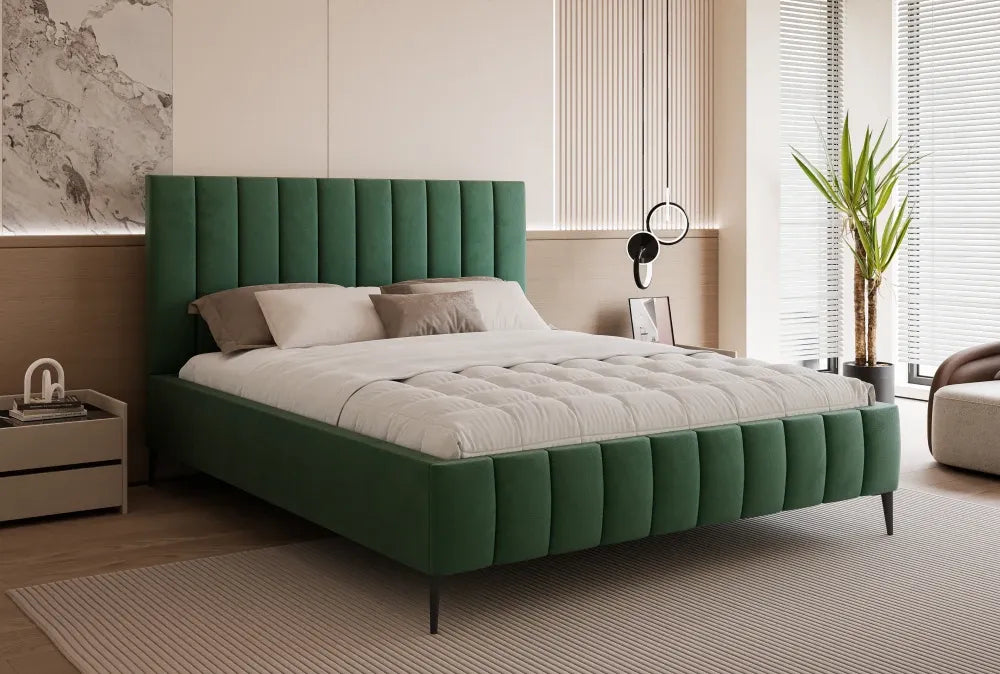 Pat 200 x 200 tapitat cu Catifea Velutto Verde Adel