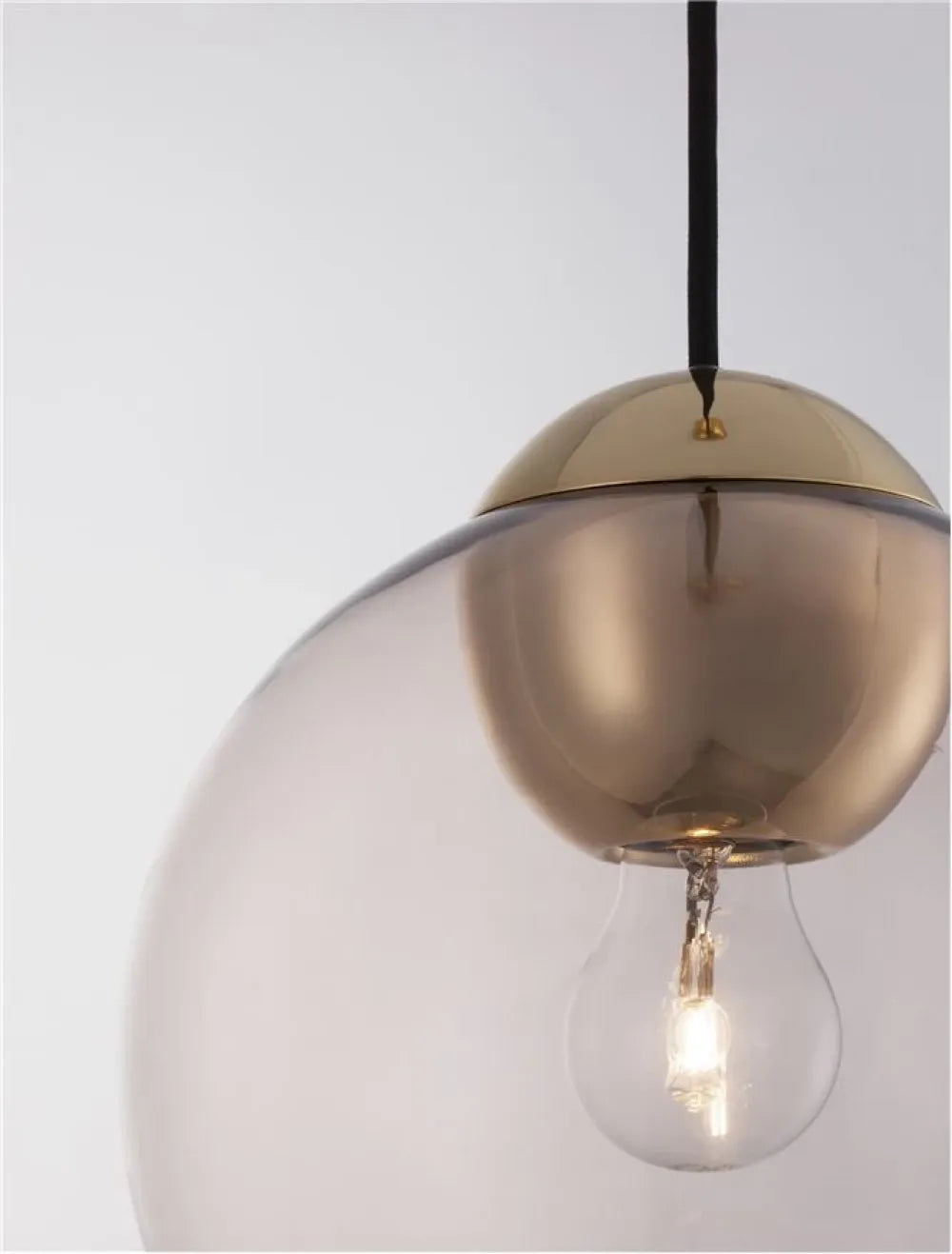 Pendul structura din Metal Auriu si abajur din Sticla Roz H182.5xL24cm IP20 MIDORI