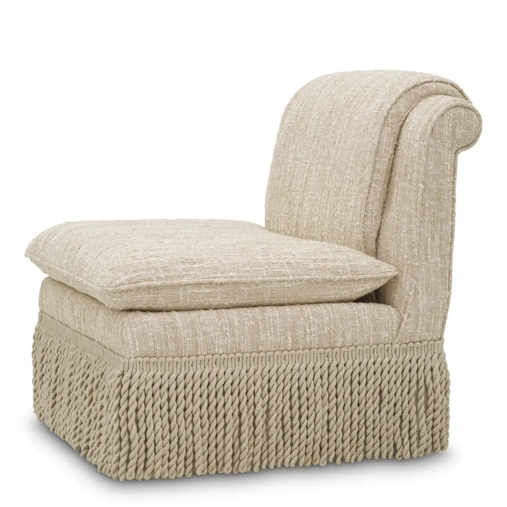 Fotoliu tapitat cu Stofa boucle Crem L62xA79xH74cm Fairburn Eichholtz