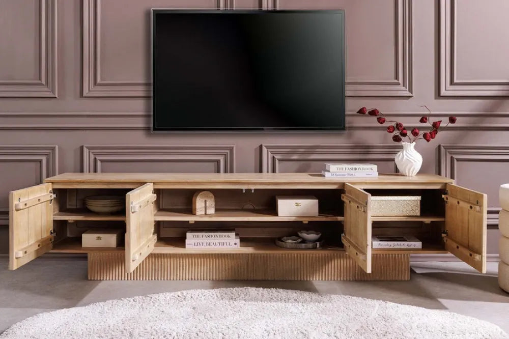 Comoda TV din Lemn de mango Maro deschis L200xH50cm ART DECO