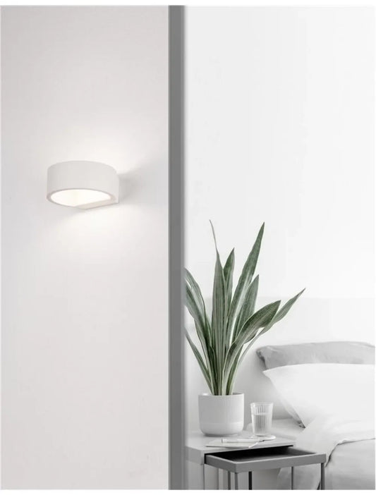 Aplica de perete structura din Aluminiu Alb si abajur din Acrilic  H5xL13.5cm IP20 6W 444lm 3000k ENNA