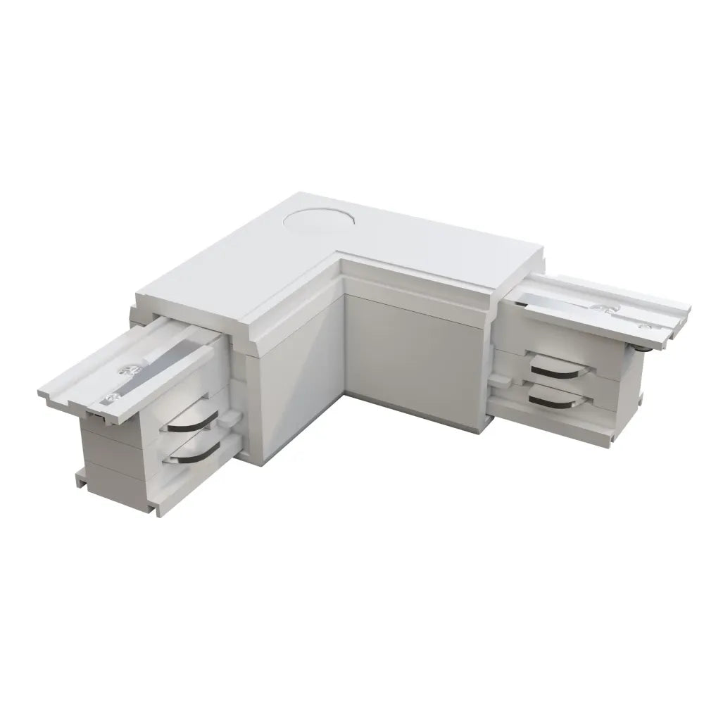 Conector L drept pentru sina trifazata din Plastic Alb L10xH3cm Accessories for tracks Trinity