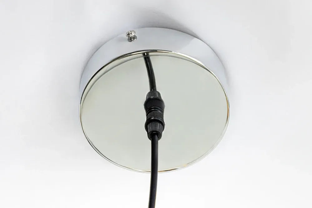 Pendul din Metal Argintiu/Negru si Bambus Maro D35xH157cm ORGANIC LIVING