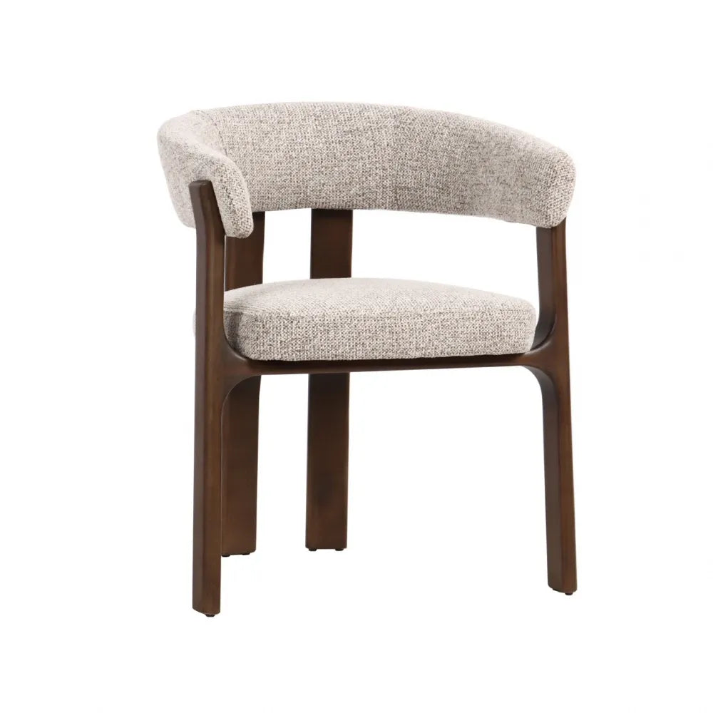 Scaun din Stofa Bej si Lemn de fag Maro inchis L63xH75cm Contigo Richmond interiors