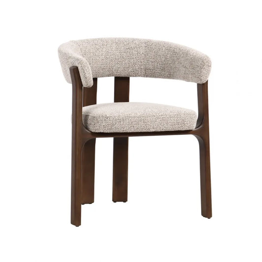 Scaun din Stofa Bej si Lemn de fag Maro inchis L63xH75cm Contigo Richmond interiors