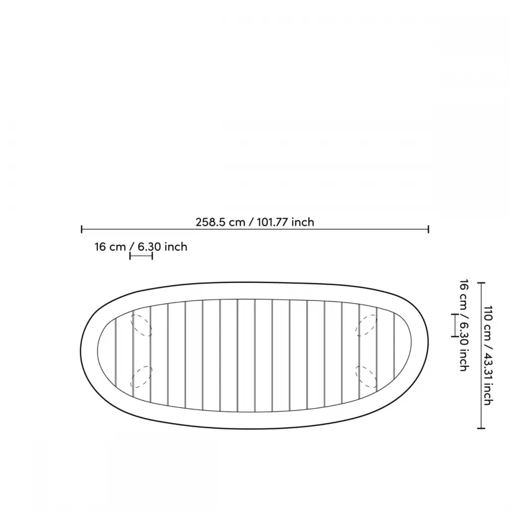 Masa de exterior din Metal Bej si Lemn de tec Maro H76xL258.5cm Free Form Eichholtz