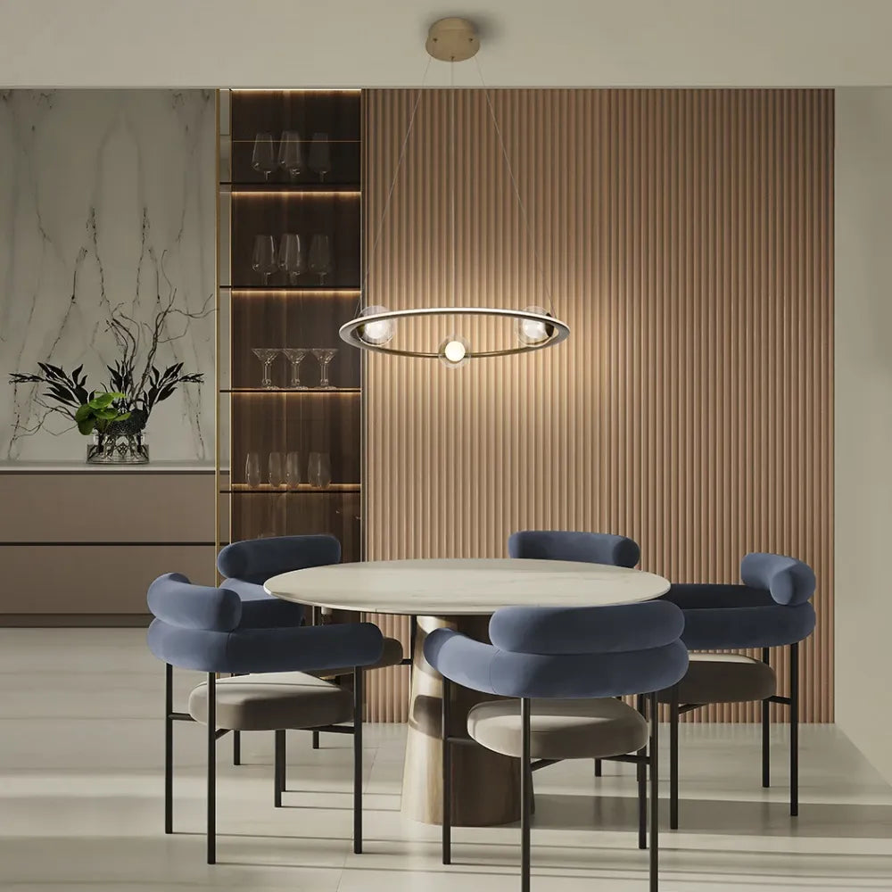 Lustra din Metal Bronz si Sticla Transparent H120xD60cm Tirsa
