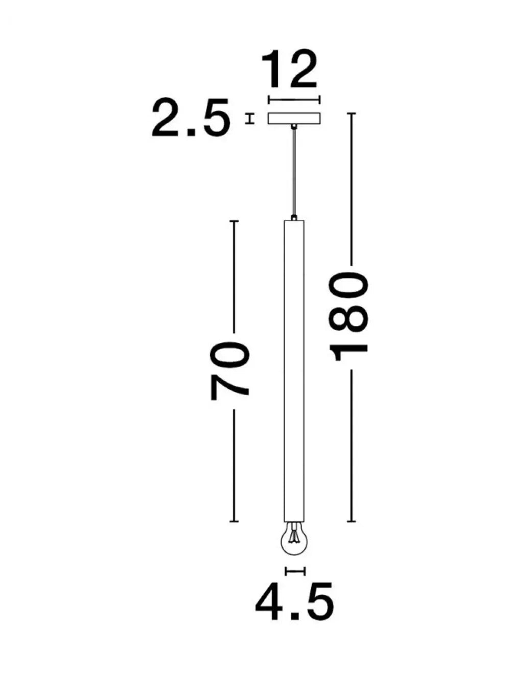 Pendul din Metal Auriu H180xL4.5cm IP20 NORWAY