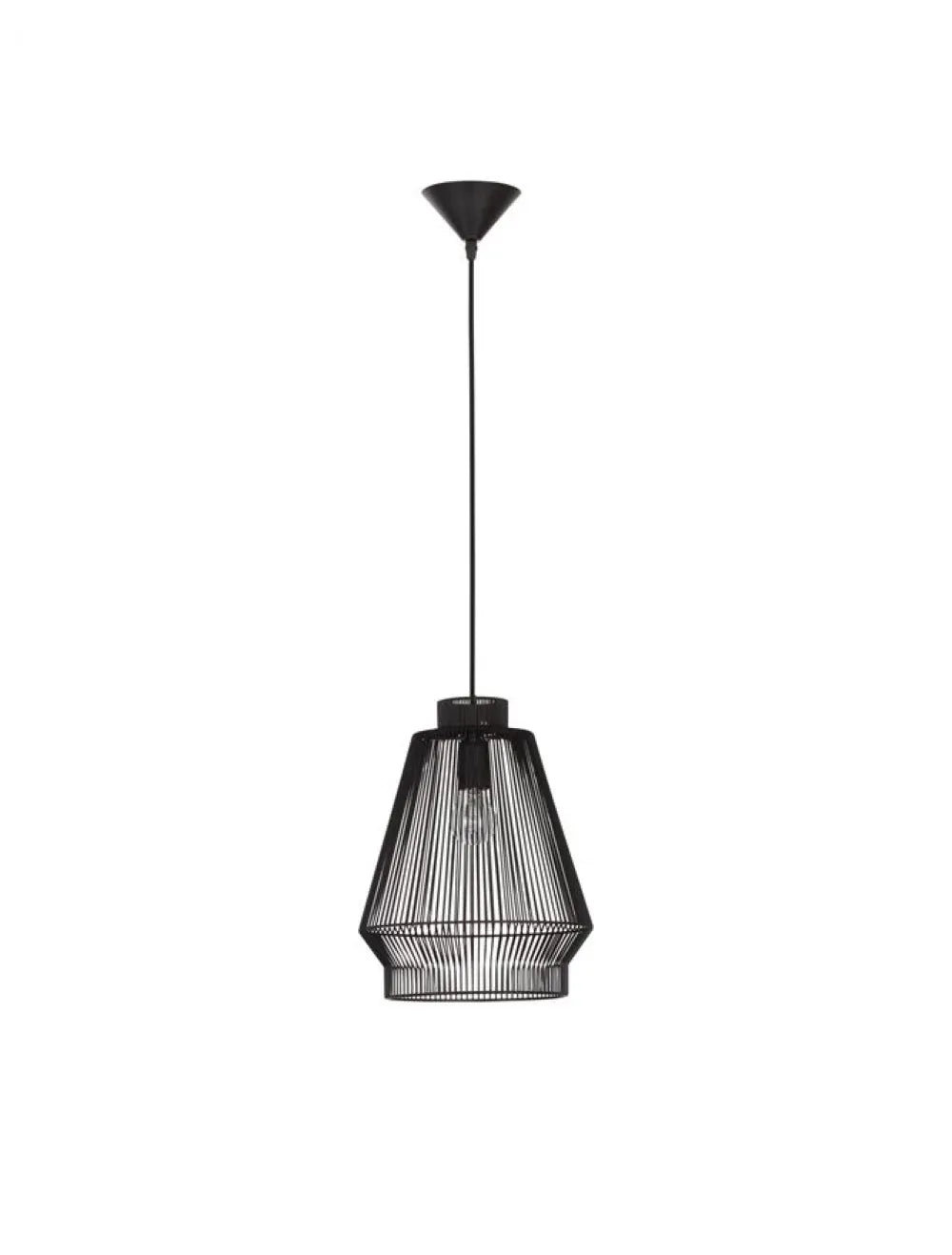 Pendul structura din Aluminiu Negru si abajur din Aluminiu Negru H185xL27.5cm IP20 BREDO