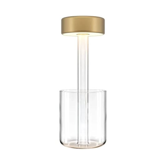 Veioza din Sticla Transparent si Aluminiu Auriu H34.8xD12cm AI Collaboration