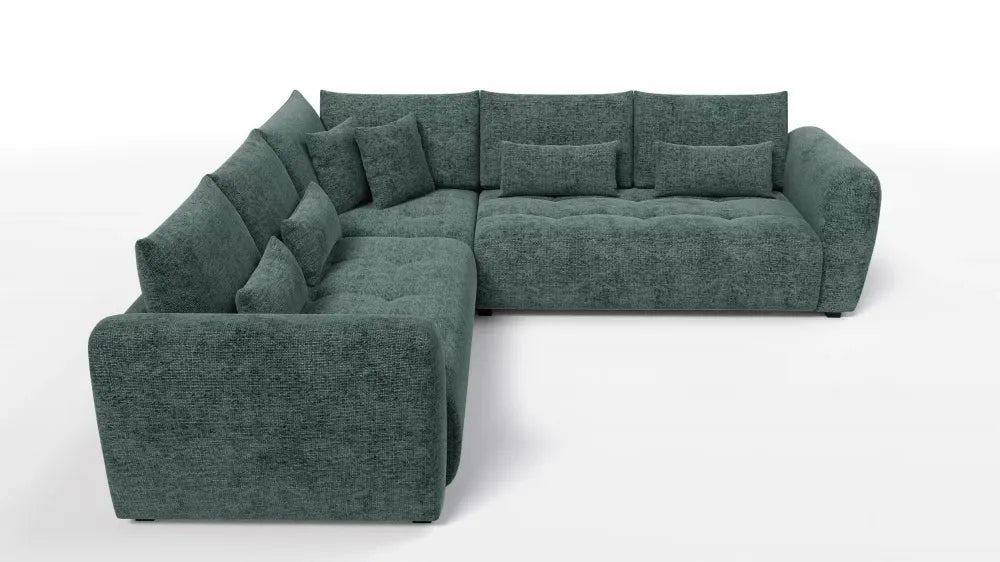 Coltar simetric tapitat cu Chenille Sajma 11 Verde L306x306cm Trezzo