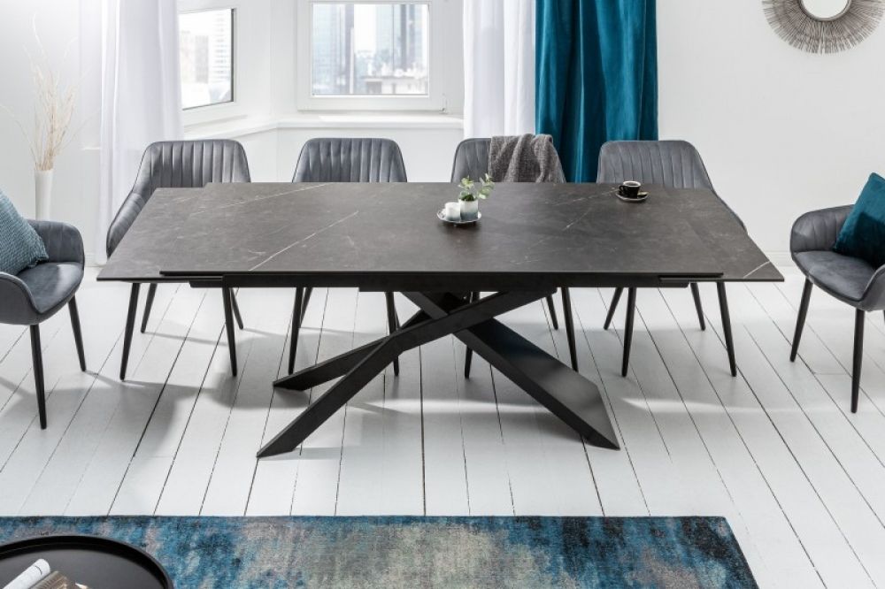 Masa extensibila Euphoria L180-220-260cm blat ceramica cu aspect grafit