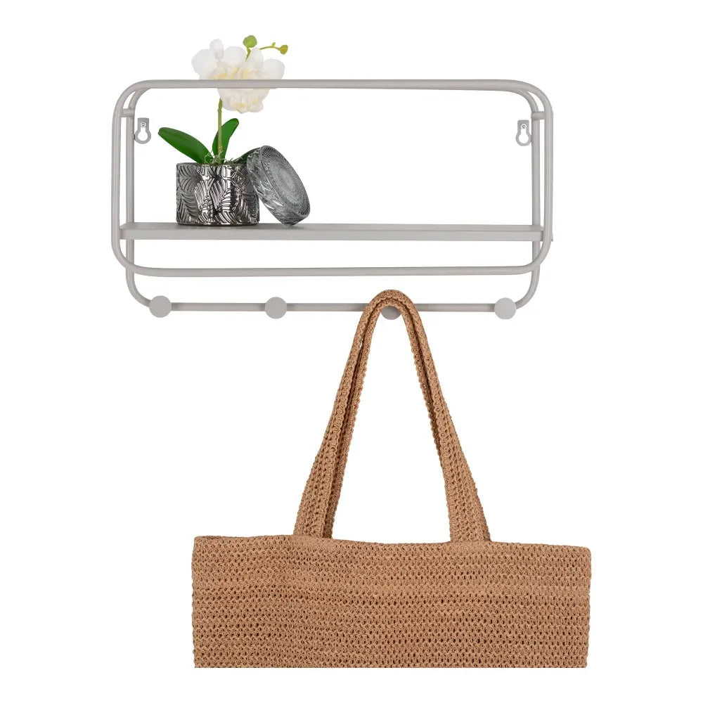 Cuier de perete din Metal Gri L45xH25cm Feira