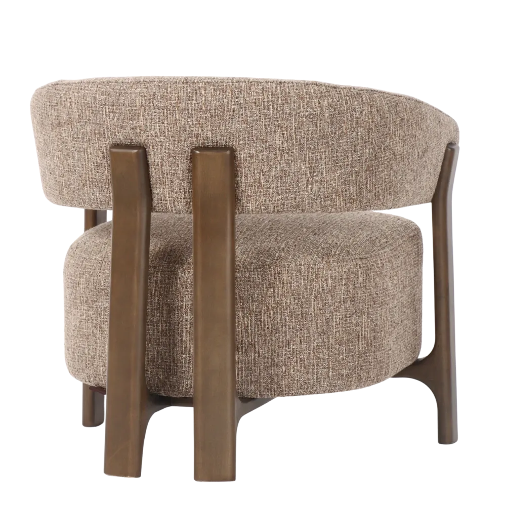 Fotoliu din Stofa Maro si Lemn de fag Maro L73xH67.5cm Dalara Richmond interiors