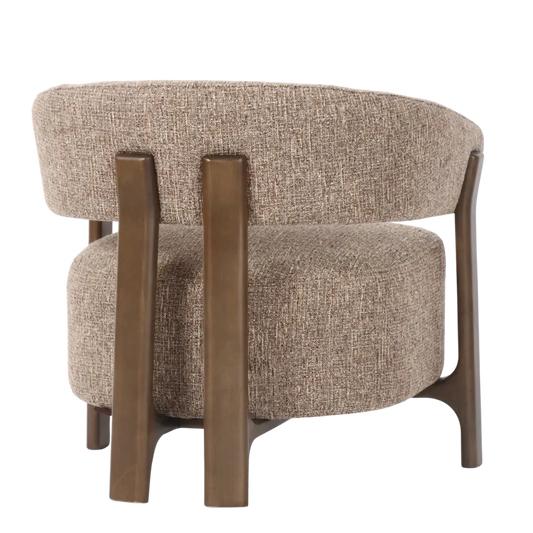 Fotoliu din Stofa Maro si Lemn de fag Maro L73xH67.5cm Dalara Richmond interiors