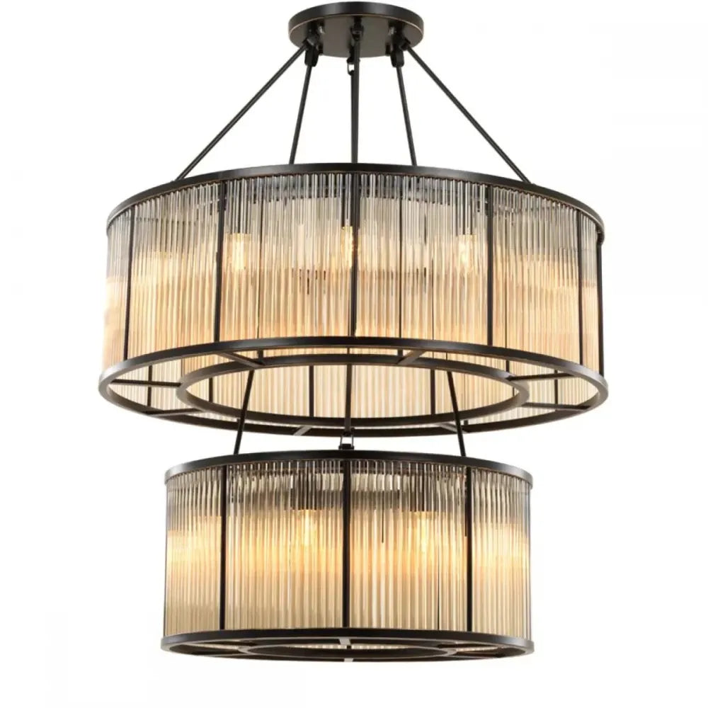 Candelabru din Metal Bronz si Sticla Transparent H116xD90cm Bernardi Eichholtz