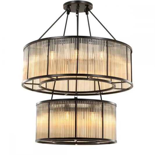 Candelabru din Metal Bronz si Sticla Transparent H116xD90cm Bernardi Eichholtz