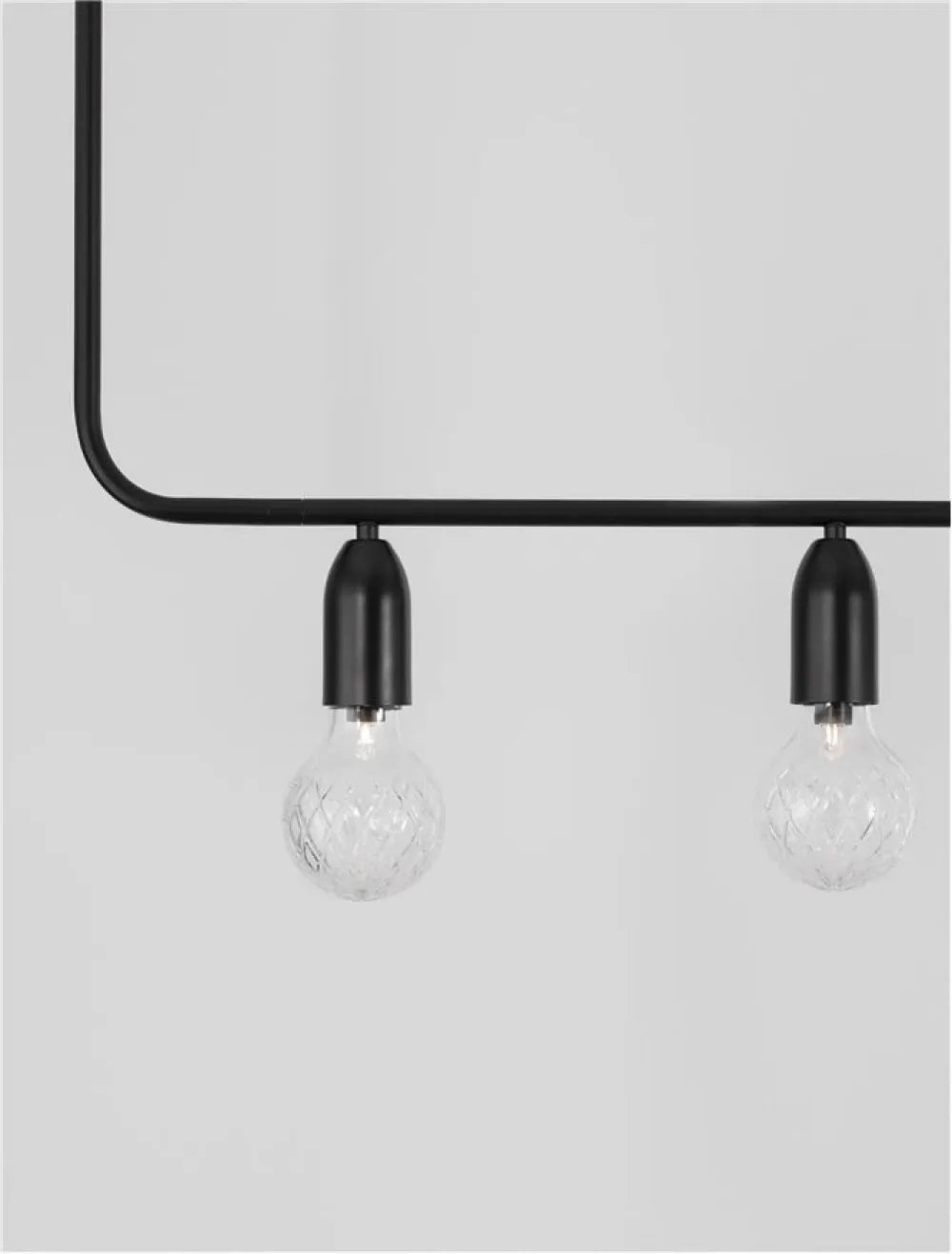Lustra structura din Metal Negru si abajur din Sticla Transparent H120xL128cm IP20 VEDA
