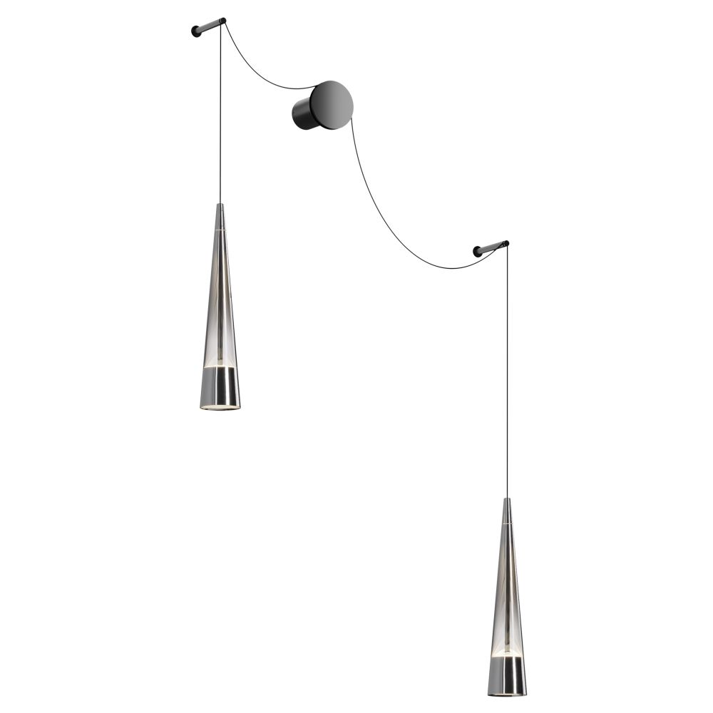 Aplica de perete Metal si Sticla Negru/Gri L39xH229cm Sintesi