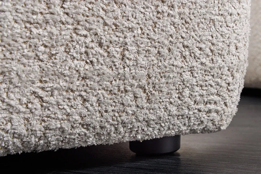 Puf tapitat cu Stofa boucle Bej sampanie L118xH44cm ROYAL