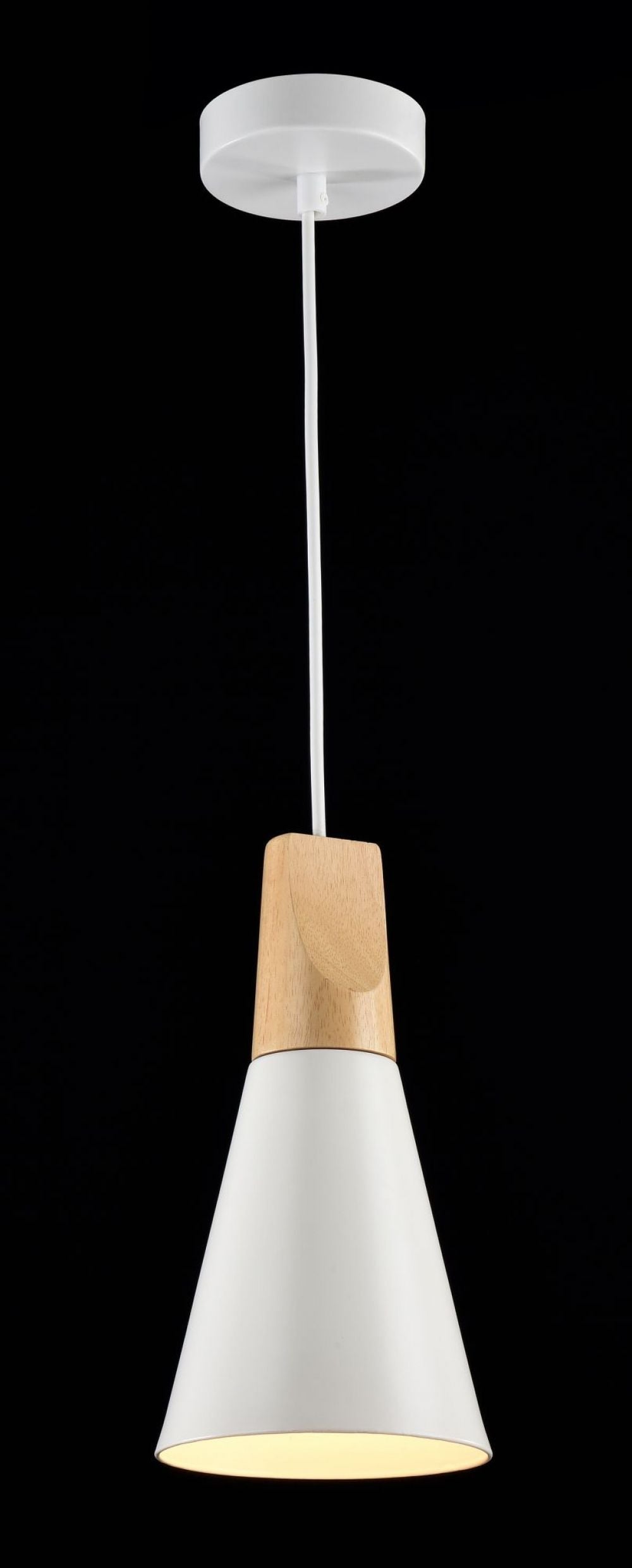 Pendul cu inaltime reglabila din Metal Alb D14xH142cm Bicones