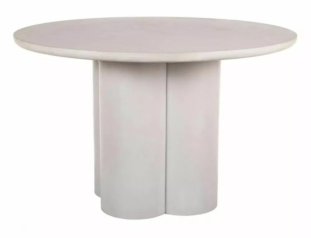 Masa rotunda din MDF+Microciment Gri deschis D120xH74cm Rosalia
