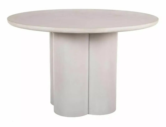Masa rotunda din MDF+Microciment Gri deschis D120xH74cm Rosalia