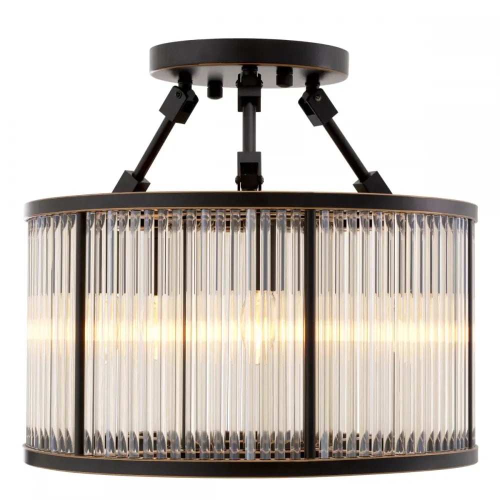 Plafoniera din Metal Bronz si Sticla Transparent H37.5xD45cm Bernardi S Eichholtz