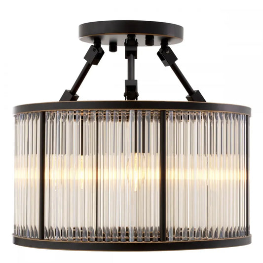 Plafoniera din Metal Bronz si Sticla Transparent H37.5xD45cm Bernardi S Eichholtz