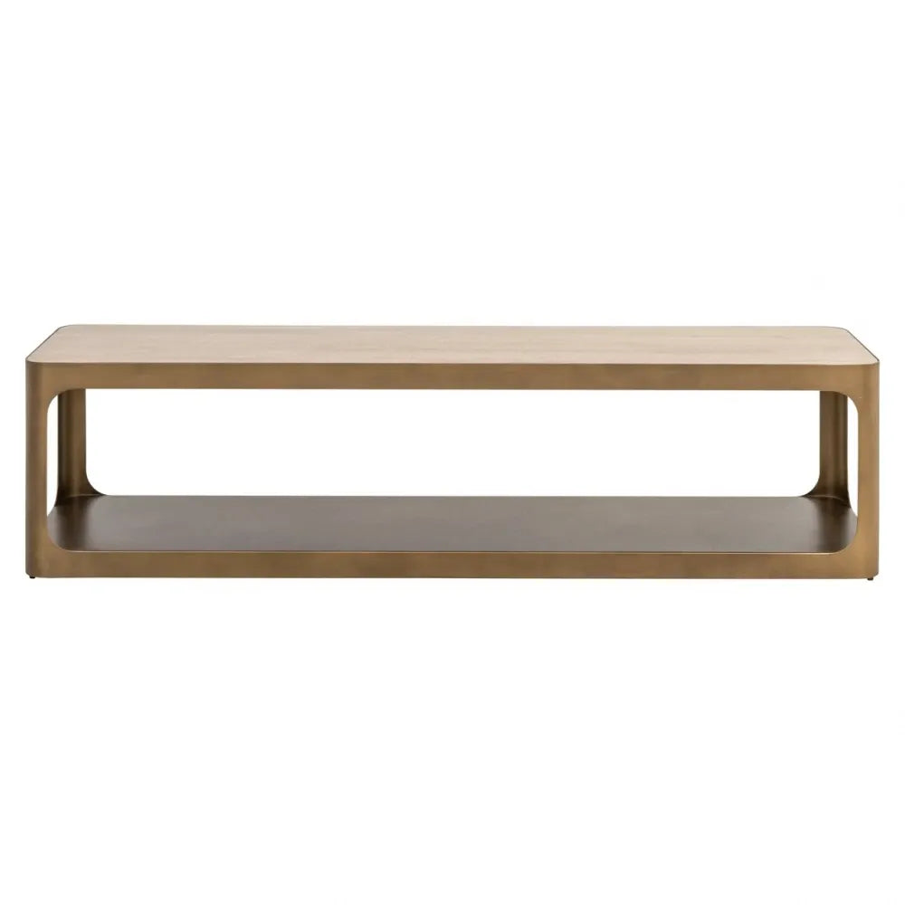 Comoda TV din Metal Alama si Ceramica/Sticla Bej/Negru L160xH40cm Claridge Richmond interiors