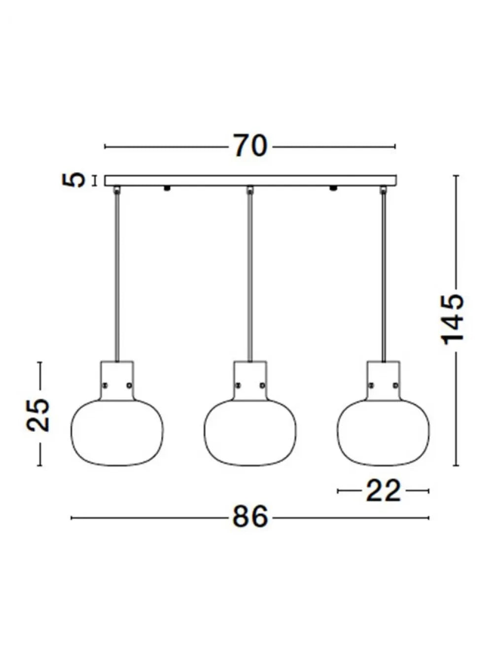 Lustra structura din Metal Negru si abajur din Sticla Fumuriu H175xL86cm IP20 CINZIA