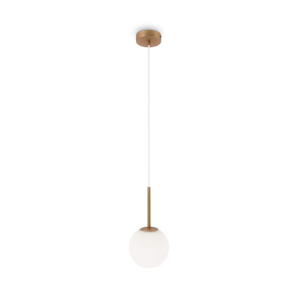 Pendul din Metal si Sticla Auriu/Alb D15xH180cm Basic form